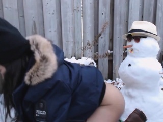 Woman Fucks Snowman